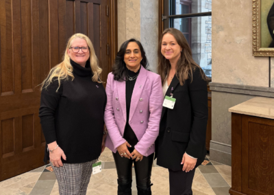 Lupus Canada CEO Leanne Mielczarek and National Fund Development & Engagement Officer Heather Coates stand in front of Parliament Hill during the Lobby for Lupus campaign.