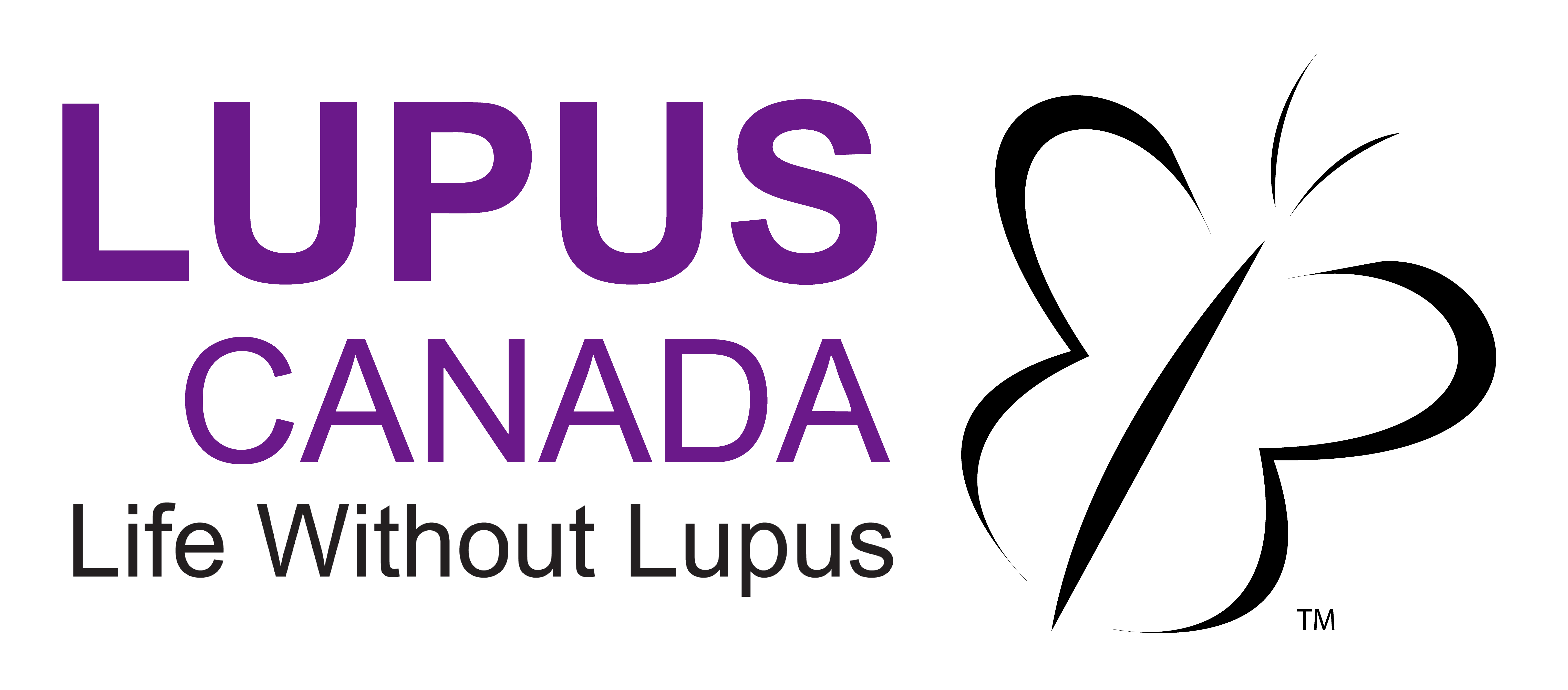 Lupus Canada logo with trademark symbol. The logo features the words “LUPUS CANADA” in purple and the tagline “Life Without Lupus” in black text.