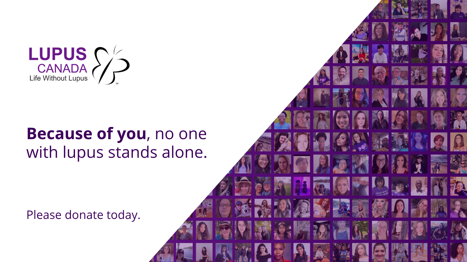 support lupus Canada campaign showing people living with lupus across Canada no one stands alone
